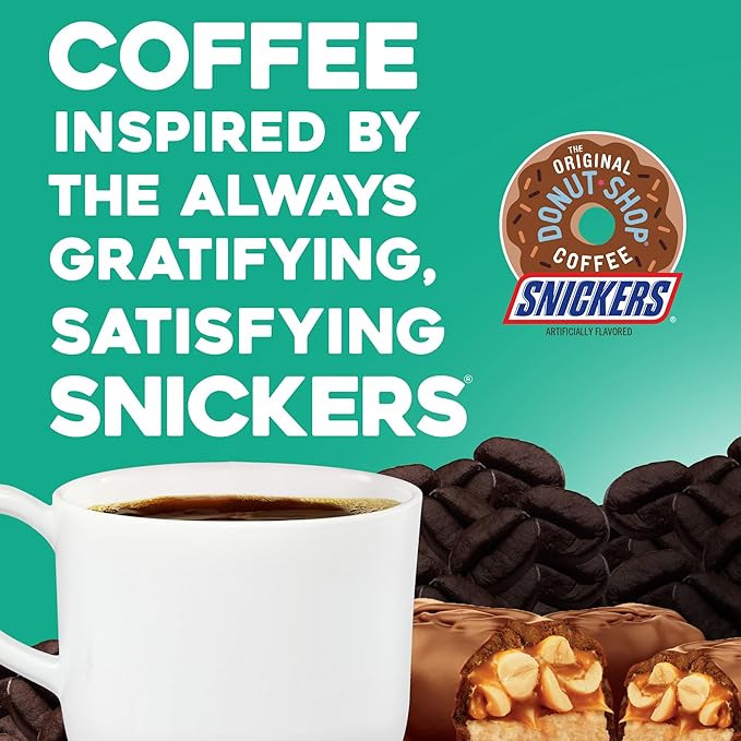 The Original Donut Shop Snickers Coffee Keurig Single Serve K-Cup Pods Flavored Coffee 96 Count (4 Packs of 24)
