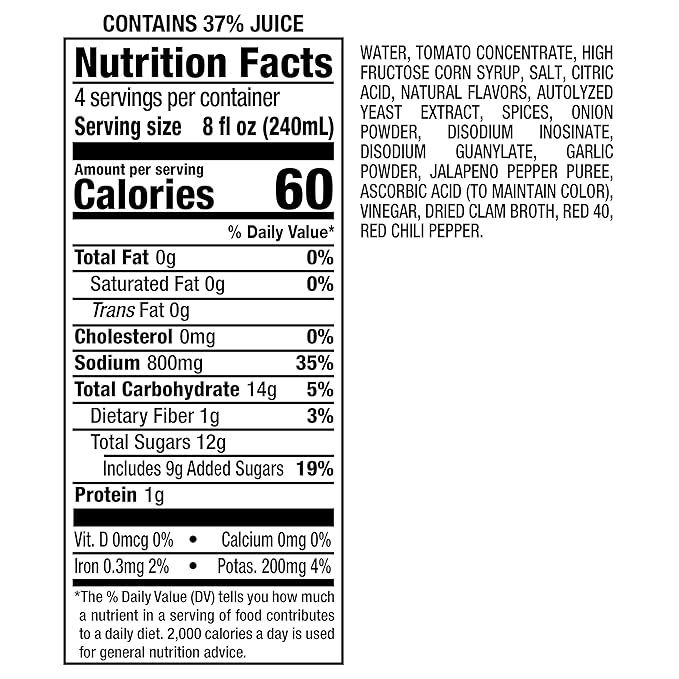 Clamato Picante Tomato Cocktail 32 fl oz bottle (Pack of 12) Authentic Spicy Flavored Tomato Juice Perfect Mixer for Micheladas and Bloody Mary Drinks and other Cocktail Spirits