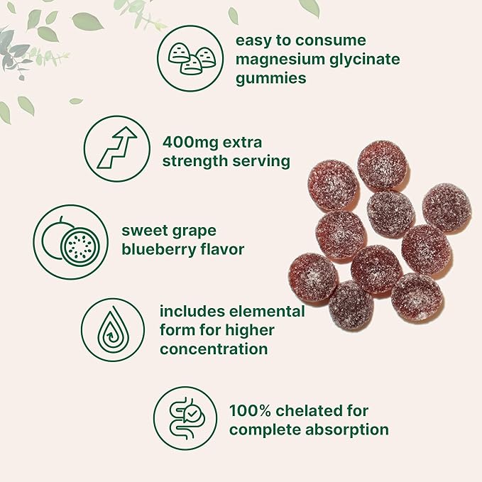 Micro Ingredients Magnesium Glycinate Gummies &amp 8-in-1 Multi Collagen Powder | Bundle | Grape Blueberry | Potent Elemental + Chelated Form | Hydrolyzed Peptides + Biotin Hyaluronic Acid &amp Vi