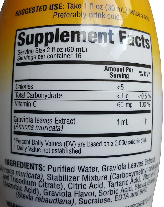 Guanabana Juice - Graviola Guanabana - Liquid Extract - 33.81 oz - By Greenside