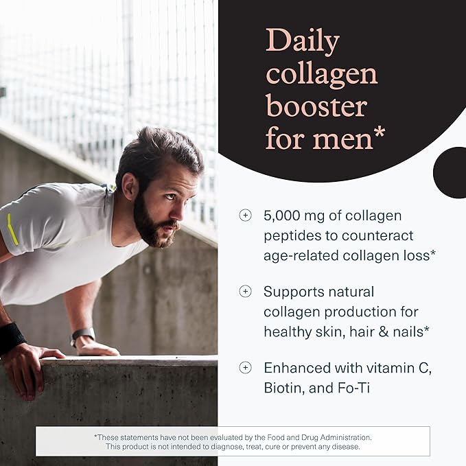 Youtheory Advanced Collagen 6000mg + Vitamin C (290 Tabs) Men’s Collagen 5000mg (290 Tabs) – Hair Skin &amp Nail Support* – Supplements for Men &amp Women – Gluten Soy &amp Dairy Free