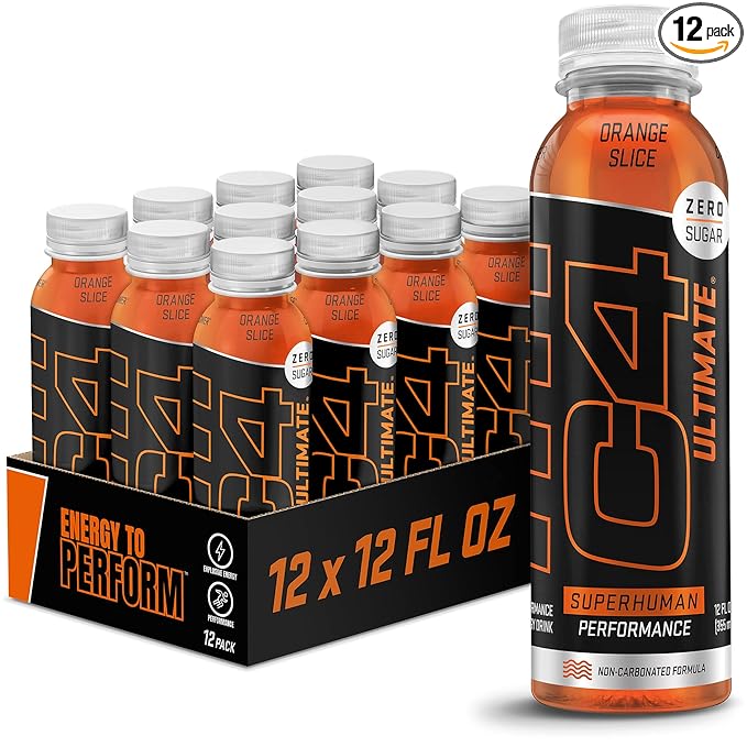 C4 Ultimate Non-Carbonated Zero Sugar Energy Drink Pre Workout Drink + Beta Alanine 12 Fl Oz (Pack of 12)