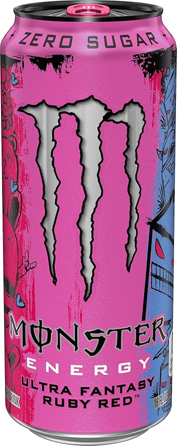 Monster Energy Ultra Fantasy Ruby Red Sugar Free Energy Drink 16 Ounce | Pack of 15