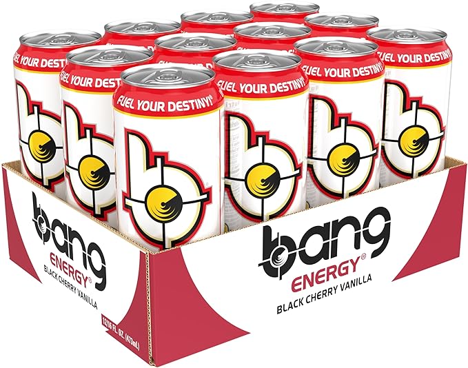 Bang Energy Black Cherry Vanilla Sugar-Free Energy Drink 16-Ounce | Pack of 12