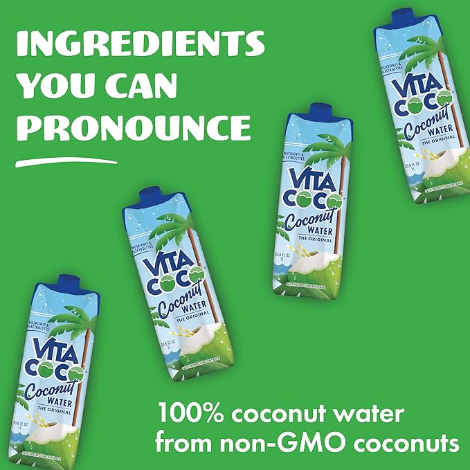 Vita Coco Coconut Water Pure Organic | Refreshing Coconut Taste | Natural Electrolytes | Vital Nutrients | 16.9 Oz (Pack Of 12) and Vita Coco Coconut Water Original 202.8 Fl Oz(Pack of 6)