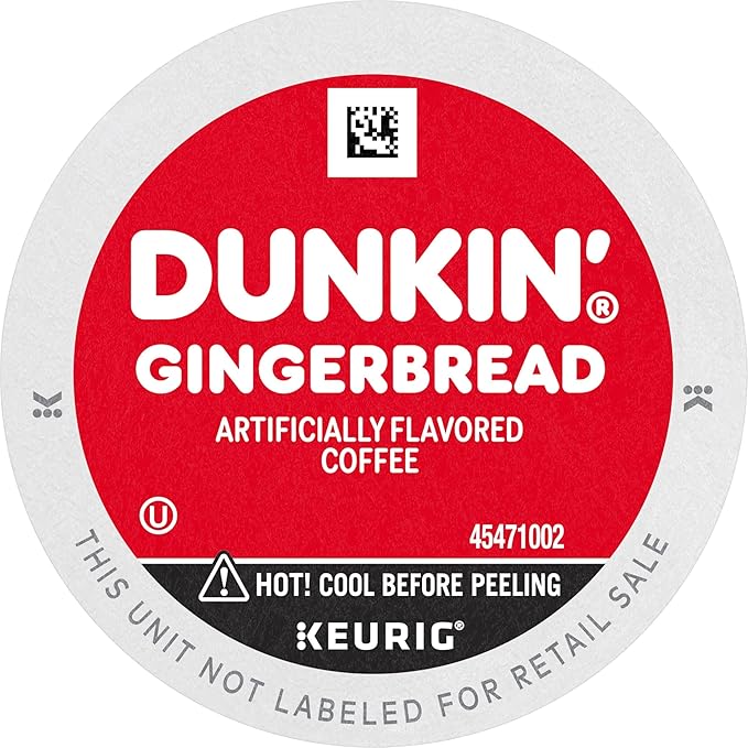 Dunkin’ Gingerbread Artificially Flavored Coffee K-Cup Pods 60 Ct.