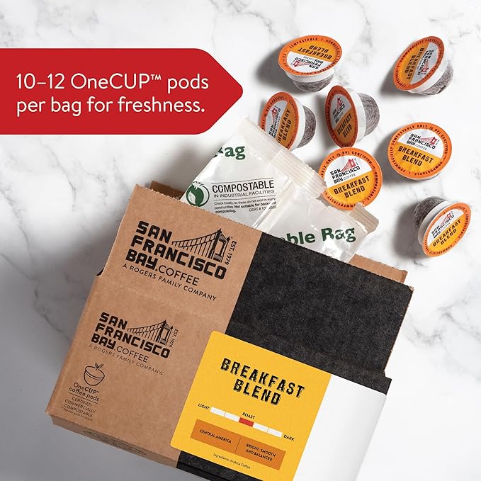 San Francisco Bay Compostable Coffee Pods - Breakfast Blend (36 Ct) K Cup Compatible including Keurig 2.0 Medium Roast