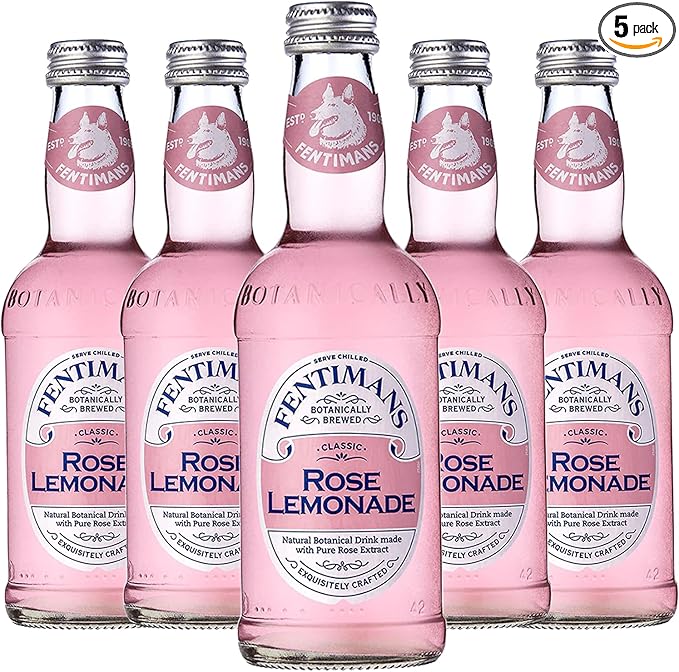 Fentimans Botanically Brewed Classic Rose Lemonade Sparkling Soda 9.3 fl oz Bottles – Premium Craft Soda/Mixer for Cocktails &amp Refreshing Drinks