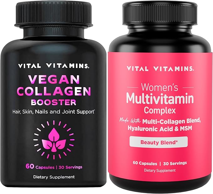 Vital Vitamins Vegan Collagen Booster + Women's Multivitamin Complex