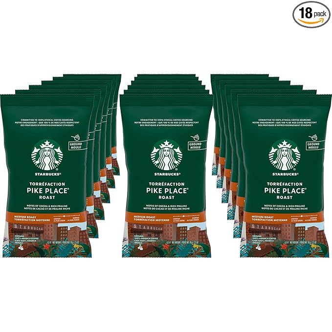Starbucks SBK12411960 Pike Place Ground Coffee 18 / Box