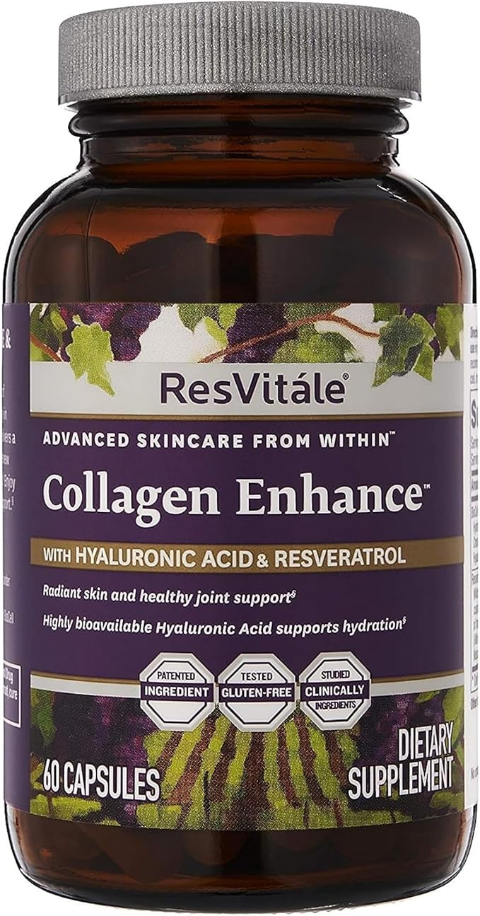 ResVitale Beauty 3 - Skin Care Supplement with Collagen Keratin &amp Elastin - 90 Capsules &amp Collagen Enhance - Beauty Supplement with Hyaluronic Acid &amp Resveratrol - 60 Capsules
