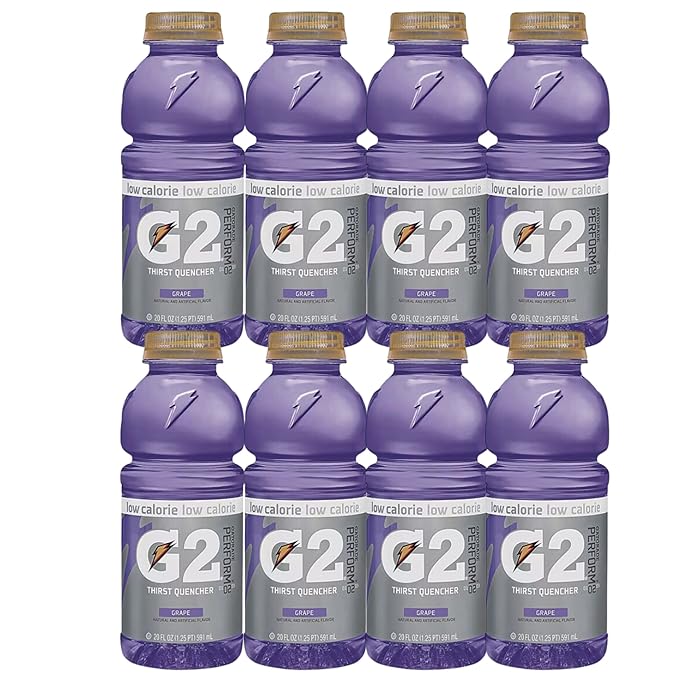 Low-Calorie Sports Drink Grape Flavor 20 Fl Oz Bottles (Pack of 8) – Electrolyte Thirst Quencher for Rehydration &amp Hydration Support.