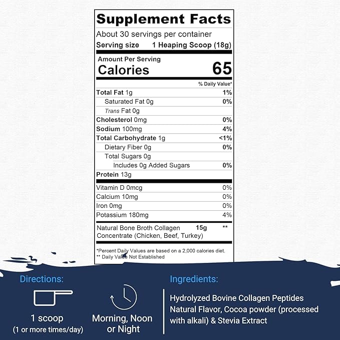 Gaspari Nutrition Bone Broth Athletic Performance Collagen 13g Protein Gluten Free Non-GMO Keto Certified Gut and Joint Health (30 Servings Natural Chocolate)