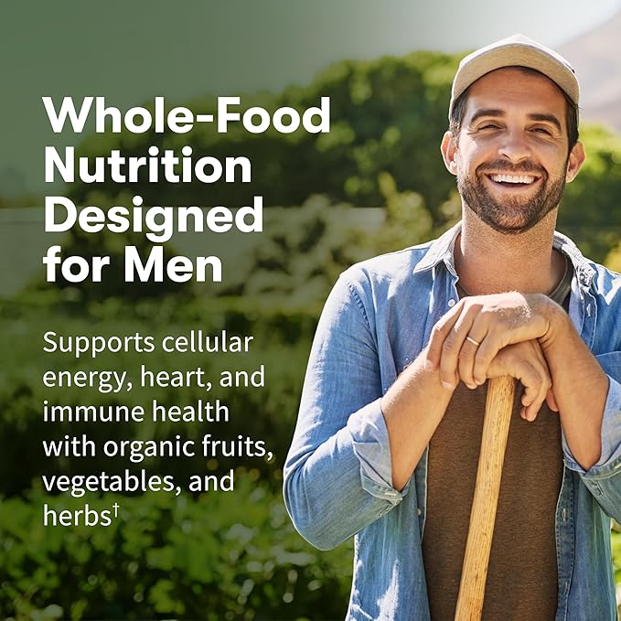 Garden of Life Once Daily Whole Food Multivitamin for Men Organic Mens Vitamins &amp Minerals Vitamin C Zinc Vegan for Health &amp Well-Being 60 Tablets (Pack of 6)