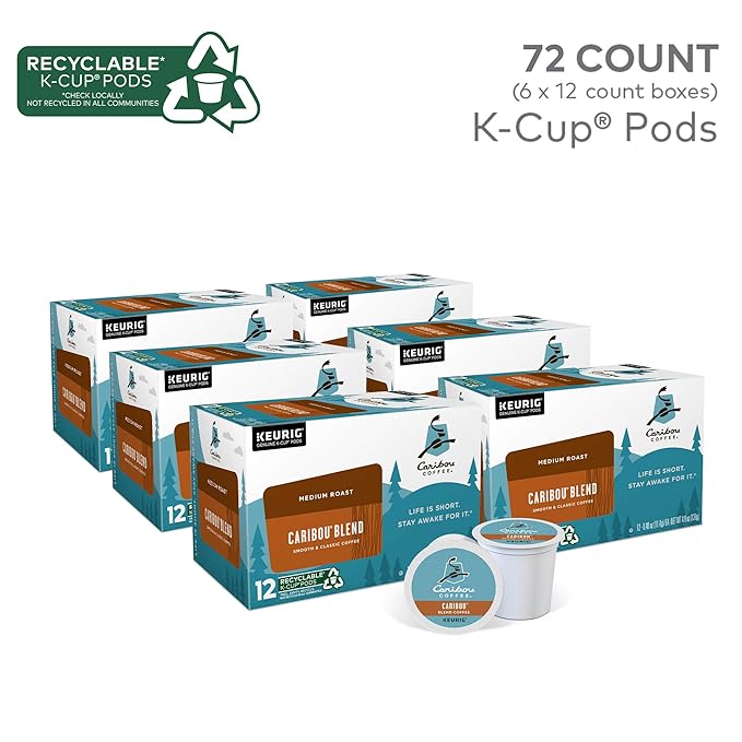 Caribou Coffee Caribou Blend Keurig Single-Serve K-Cup Pod Medium Roast Coffee 72 Count