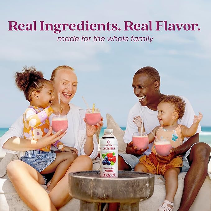 Smartfruit Blooming Berry + Antioxidants – 100% Real Fruit Purée with Strawberries Blueberries Raspberries – Great for Smoothies Juice Yogurt Cocktails Teas &amp More – High in Vitamin A &amp