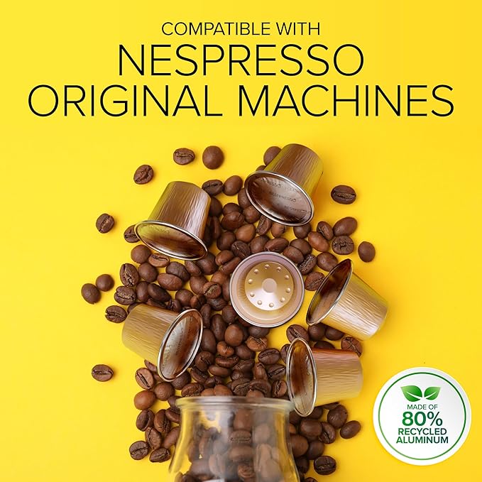 Organic USDA Bestpresso Coffee Aluminum Espresso Pods For Nespresso Original Machine 120 Pack (Naturally Strong)