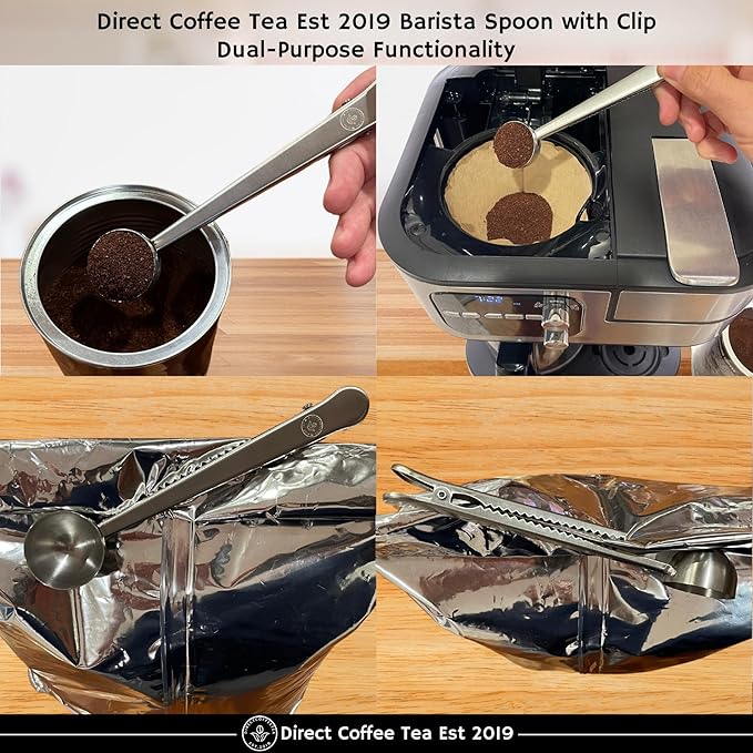 Farmer Bros Premium Blend 100% Arabica Whole Bean Coffee – Medium Roast with Nutty &amp Chocolatey Notes 5-lb Bag – Includes Direct Coffee Tea Est 2019 Barista Spoon with Clip