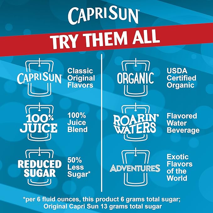 Capri Sun Strawberry Ready-to-Drink Juice 6 Fl Oz (Pack of 10)