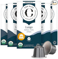 Cru Kafe Lungo Americano Strong USDA Organic Espresso Coffee Capsules (50 Pods) Fairtrade Coffee Pods Compatible with Nespresso Original Line and Pixie Machines