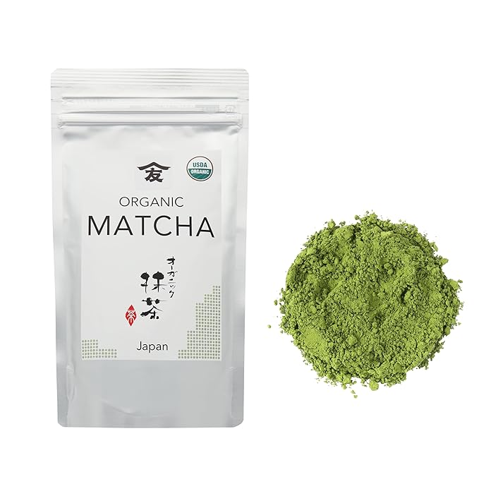 TOMOSAN Japanese Organic Matcha - Authentically Japanese Uji Kyoto Origin Traditional Stone Milled Green Tea Powder 100g/3.5oz