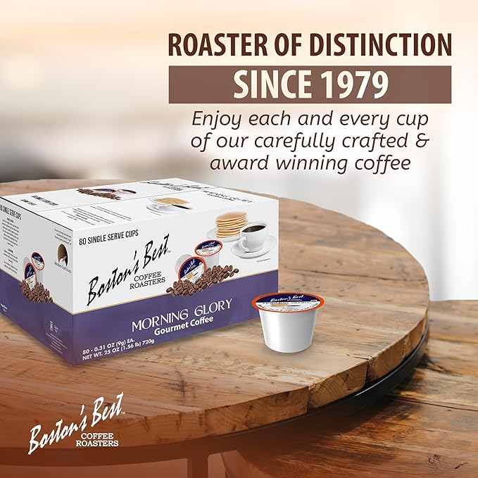 Boston’s Best - Morning Glory Blend Delicious Medium Dark Roast Coffee Gourmet Compatible with Keurig Coffee Maker 1 Count (80 Single Serve Cups)