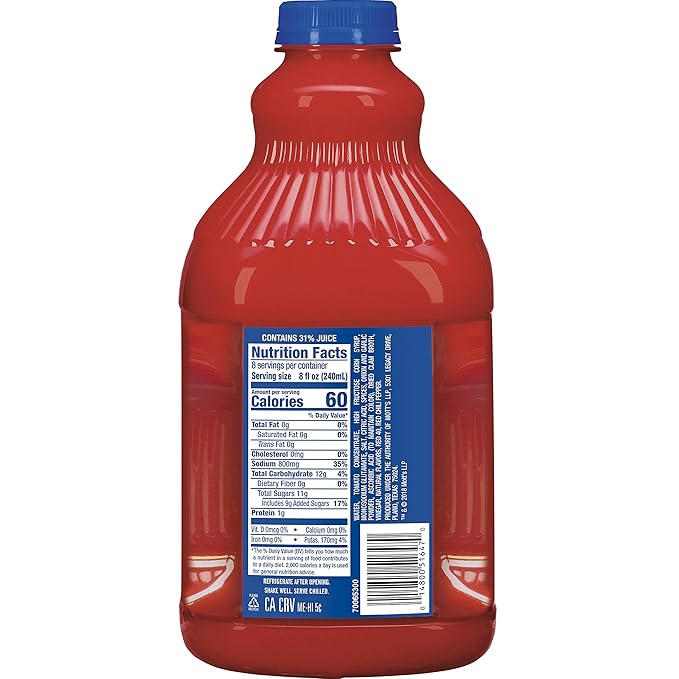 Clamato Original Tomato Cocktail 64 fl oz bottles (Pack of 8)