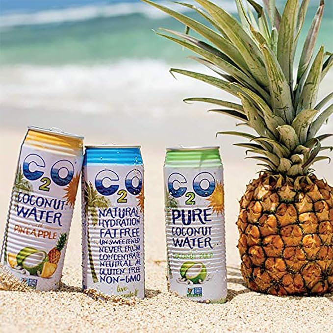 C2O Pure Coconut Water | Plant Based | Non-GMO | No Added Sugar | Essential Electrolytes | 17.5 FL OZ (Pack of 12)