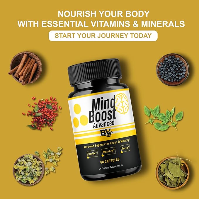 BLUE VIBE Mind Boost Premium Health &amp Wellness Nootropic Supplement MindBoost Advanced All Natural Health Management &amp Overall Wellness Support Supplement Formula Pills (2 Pack - 120 Capsules