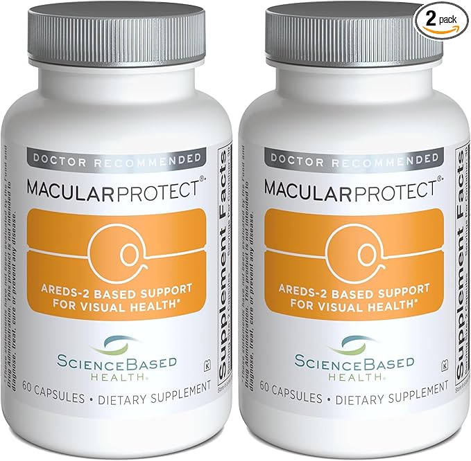 ScienceBased Health MacularProtect AREDS 2 Formula – Eye Health Vitamin &amp Mineral Supplement with Lutein Zeaxanthin &amp B Vitamins for Macular &amp Vision Support – 60 Capsules (Pack of 2)