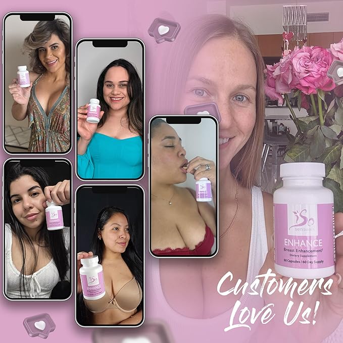 IsoSensuals Enhance Breast Enlargement Pills - Breast Enhancement Pills for Women Breast Enhancer All-Natural Ingredients 60 Capsules