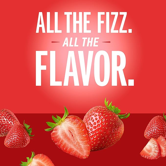 IZZE Sparkling Water Juice Beverage BlendStrawberryNo Sugar Added8.4 FL OZ(Pack of 48)