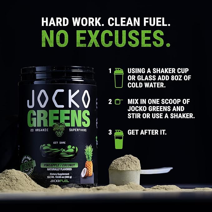 Jocko Fuel Greens &amp Creatine Bundle - Greens &amp Superfood Powder + Creatine Powder