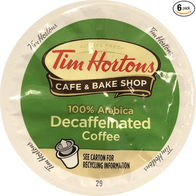 Tim Horton's Single Serve Coffee Cups Decaffeinated 72 Count - Packaging May Vary