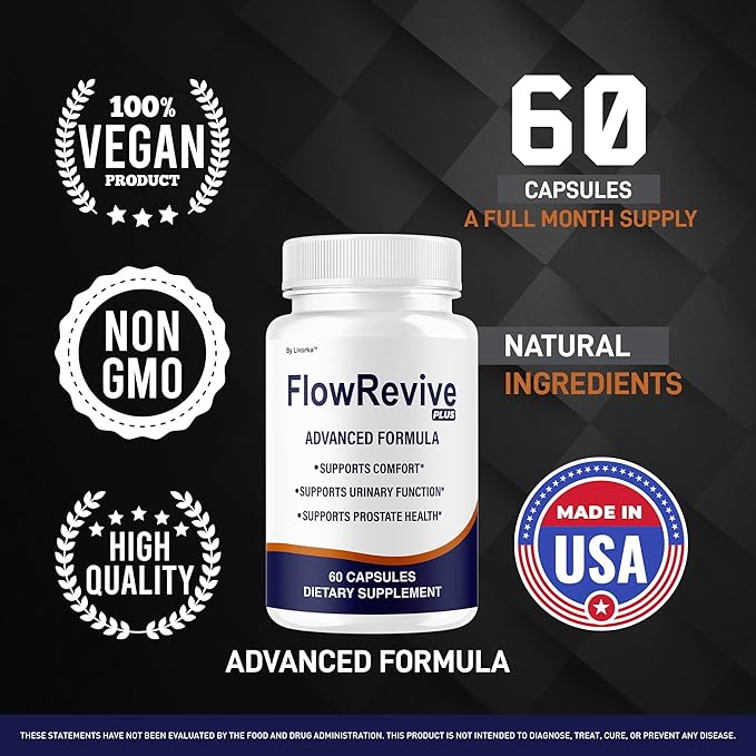 (2 Pack) FlowRevive Plus Capsules - Official FlowRevivePlus Pills Premium Advanced Formula 120 Capsules for 2 Months