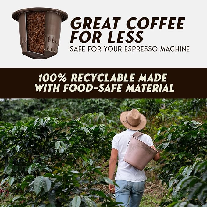 FORTE Espresso Pods for Nespresso Original Line - 12/12 Intensity Italian Roast - 100% Food-Grade BPA-Free Capsules for Home &amp Office Machines - Bold Ristretto Blend with Thick Crema