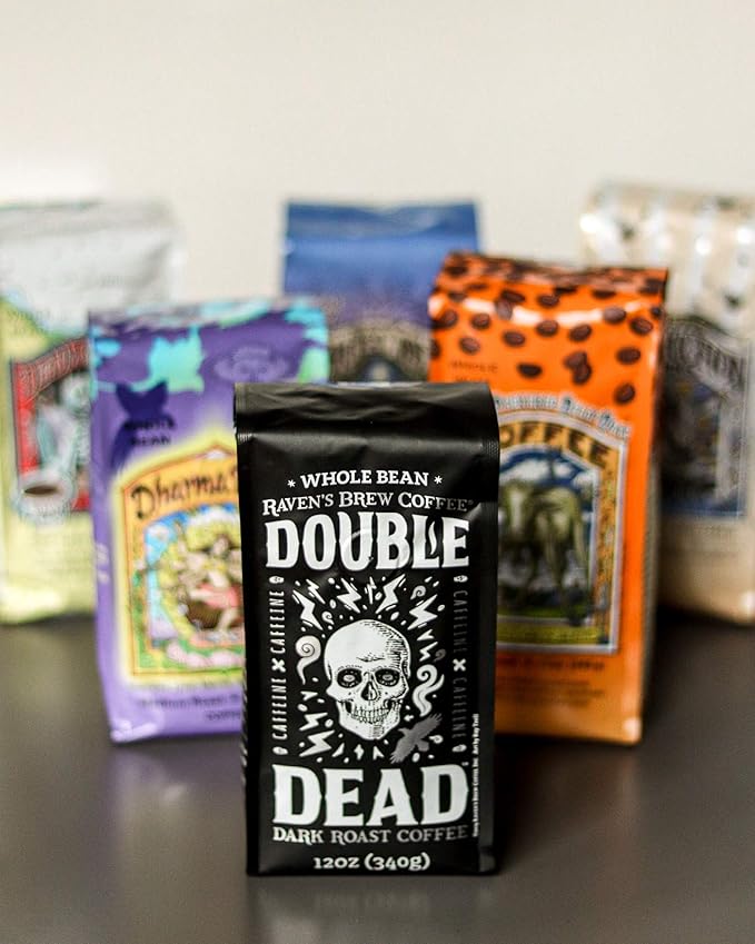 Raven's Brew Coffee High Caffeine Coffee Dark Roast Whole Bean – Double Dead 5lb
