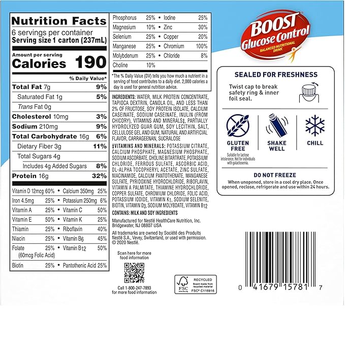 Boost Nutritional Drink Variety Pack 1 Pack Vanilla &amp 1 Pack Strawberry 6-8 fl oz Bottles/Pack (2 CT Variety Pack)
