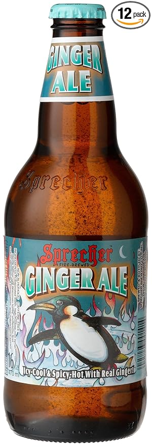 Sprecher GINGER ALE FROM GLENDALE WISCONSIN IN THE MIDWEST 16-Ounce Glass Bottle (Pack of 12)