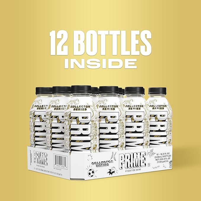 PRIME Hydration Collector Series Sports Drinks Electrolyte Enhanced for Replenishing Fluids 250mg BCAAs B Vitamins Antioxidants Low Sugar 16.9 Fl Oz 12 Pack