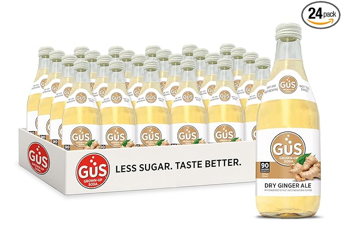GuS Soda - Extra Dry Ginger Ale - 12 oz (24 Glass Bottles)