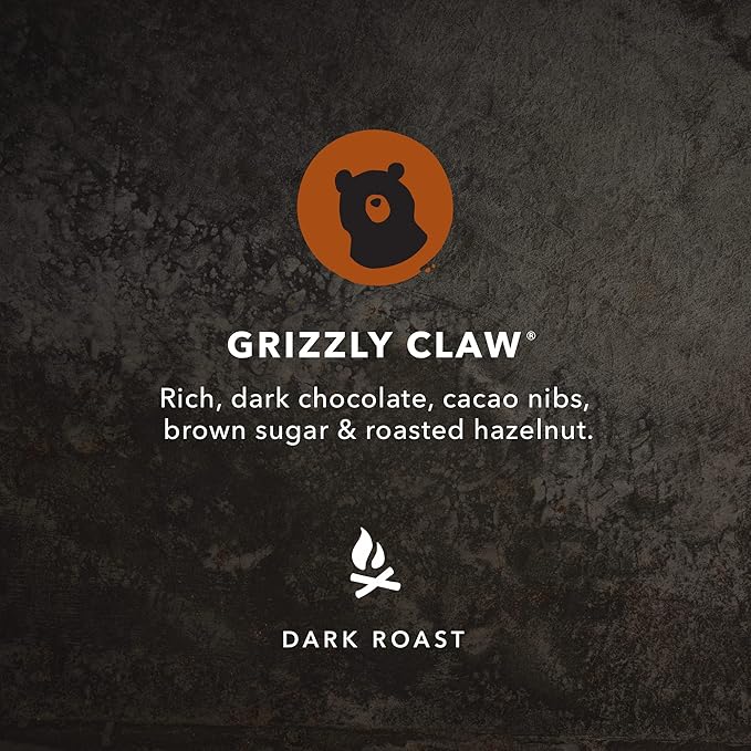 Kicking Horse Coffee Grizzly Claw Dark Roast Whole Bean 1 Kg (Pack of 6) - Certified Organic Fairtrade Kosher