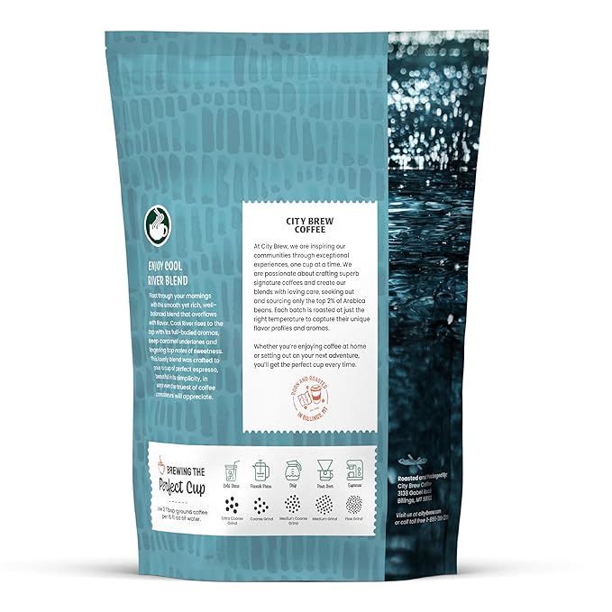 City Brew Cool River - Dark Roast Whole Bean Coffee - 2Lb