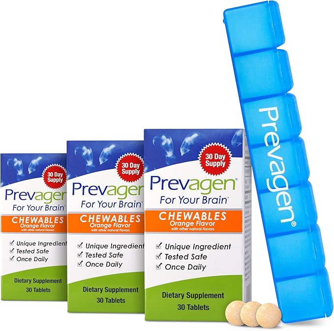 Prevagen Regular Strength - 90 Orange Chewable (3 Month Supply) 10mg of Apoaequorin Plus Vitamin D3