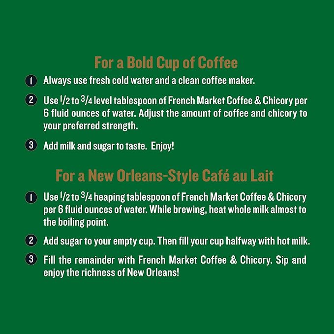 French Market Coffee &amp Chicory Decaffeinated Medium-Dark Roast Ground Coffee 12oz Can (Pack of 2)