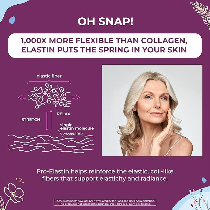 Body Kitchen Pro-Elastin 1000 mg Elastin Supplement Reduce Signs of Aging Improved Skin Health Firmness &amp Elasticity Fewer Wrinkles Veggie Caps (Pack of 3)