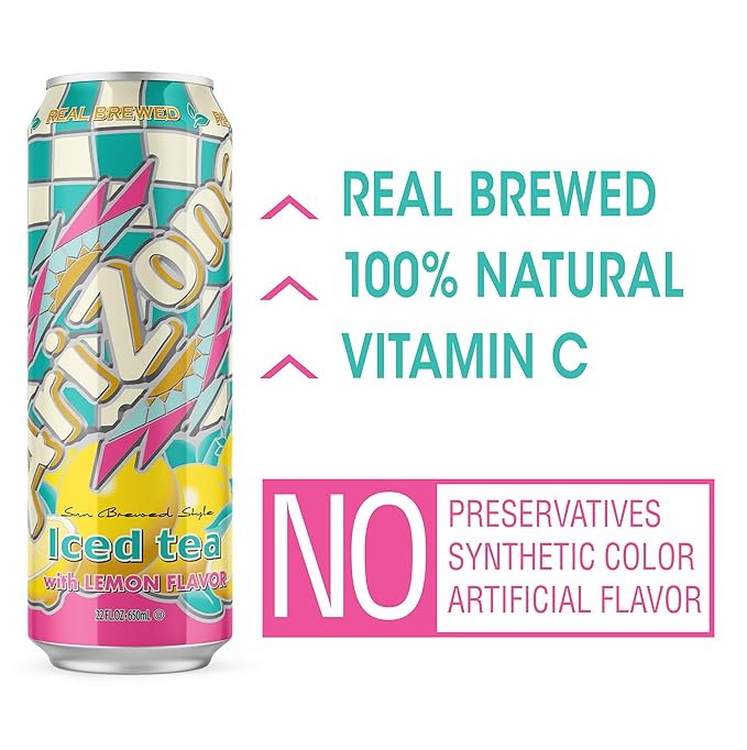 AriZona Lemon Tea - Big Can 22 Fl Oz (Pack of 24)