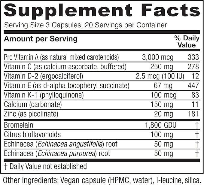 Vitanica Opti-Recovery Pre &amp Post Surgery Support Wound Care BBL Tummy Tuck C Section &amp Postpartum Vitamin Essentials Healing Support Scar Shoulder Hysterectomy Breast &amp Lipo Veg