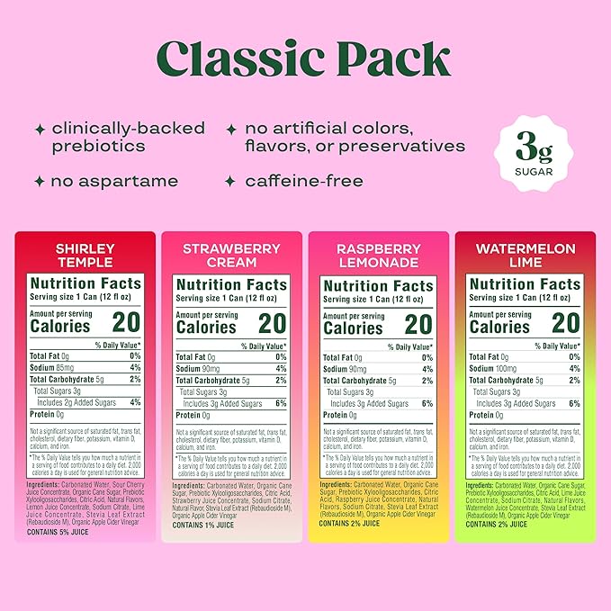 Bloom Pop Prebiotic Soda 12 Pack Variety Pack 12oz Cans | Soda for Gut Health Low Calorie No Caffeine Healthy Soft Drink Alternative
