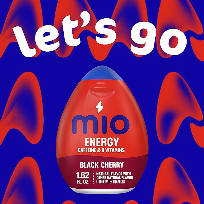 MiO Energy Liquid Water Enhancer Black Cherry 1.62 Ounce (Pack of 12)
